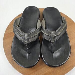Olukai Mea Ola Shoes Mens Size 10 Leather Flip Flop Sandals Comfort 10138-4040